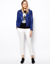 Thumbnail for your product : Muu Baa Muubaa Ollon Quilted Leather Jacket in Cobalt