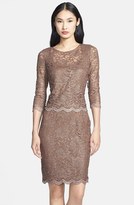 Thumbnail for your product : Alex Evenings Mock Two-Piece Lace Sheath Dress