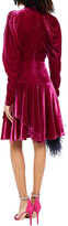 Thumbnail for your product : Rotate by Birger Christensen Number 25 Gathered Crushed-velvet Dress
