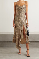 Thumbnail for your product : Alice + Olivia Harmony Draped Leopard-print Satin-twill And Voile Dress