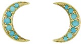 Thumbnail for your product : Andrea Fohrman Turquoise Crescent Moon Studs - Yellow Gold