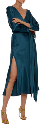 Mason by Michelle Mason Silk-charmeuse Midi Wrap Dress
