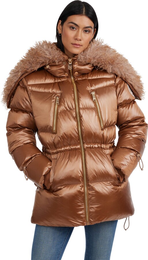 Pajar Women's Electra Mid Puffer with Detachable Sherpa Lined Split Hood