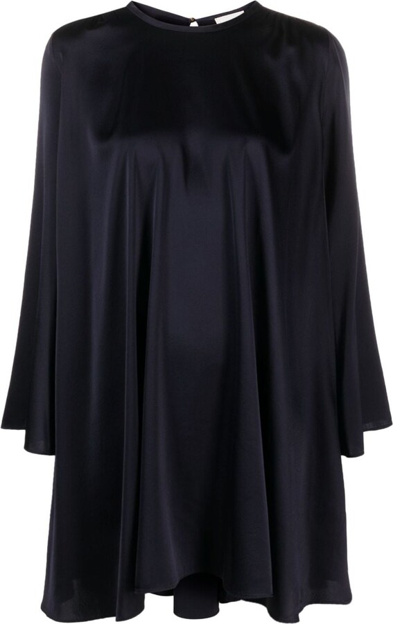 Blue Silk Long Dress | ShopStyle CA