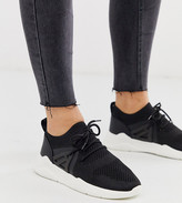 Thumbnail for your product : ASOS DESIGN Wide Fit Discipline knitted trainers in black
