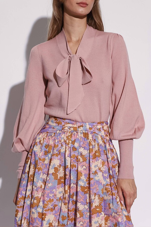 Zimmermann Tie Neck Sweater in Dusty Pink ShopStyle