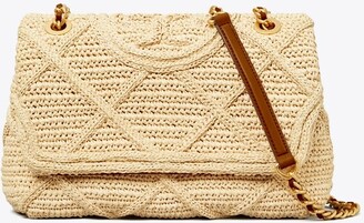 Tory Burch Fleming Soft Straw Small Convertible Shoulder Bag