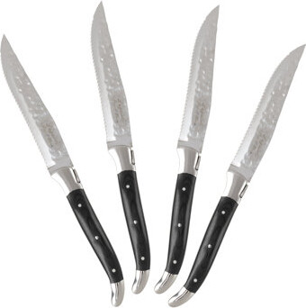 French Home Laguiole Connoisseur 4-Piece Wood BBQ Steak Knife Set