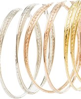 Thumbnail for your product : Charlotte Russe Etched Metal Hoop Earrings - 3 Pack
