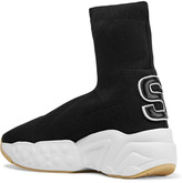 Thumbnail for your product : Acne Studios Akune Leather-appliqued Stretch-knit High-top Sneakers