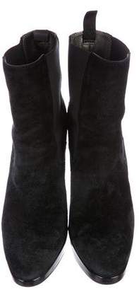 Hogan Suede Round-Toe Ankle Boots