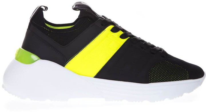 yellow mesh sneakers