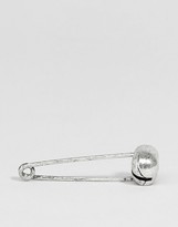 Thumbnail for your product : ASOS Skull Safety Pin Brooch