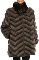 Thumbnail for your product : Belle Fare Reversible/Packable Fox Fur Long Coat, Brown