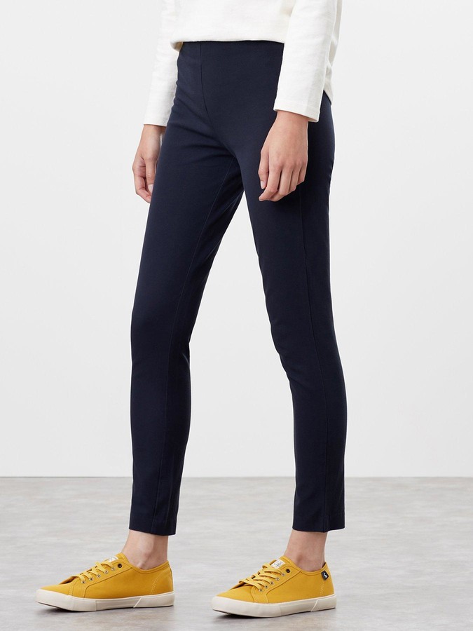 ladies navy stretch trousers
