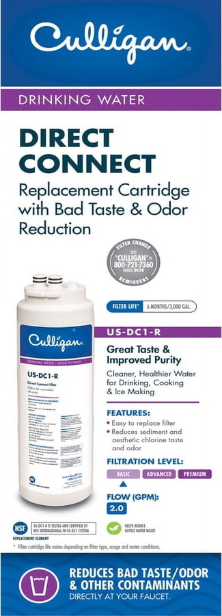 Culligan US-DC1 Direct Connect Under Sink Replacement Water Filter