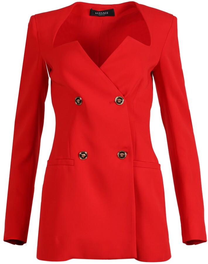 Versace Red Double-breasted Blazer - ShopStyle