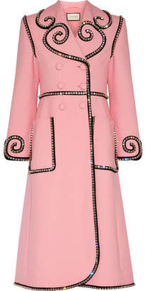 Gucci Swarovski Crystal-embellished Wool Coat - Baby pink