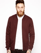 Thumbnail for your product : ASOS Bomber In Jersey - Oxblood