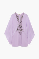 Thumbnail for your product : Roberto Cavalli Bead-embellished Crepe And Crepe De Chine Top
