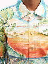 Thumbnail for your product : Casablanca Huakai Beach-print Denim Jacket - Multi