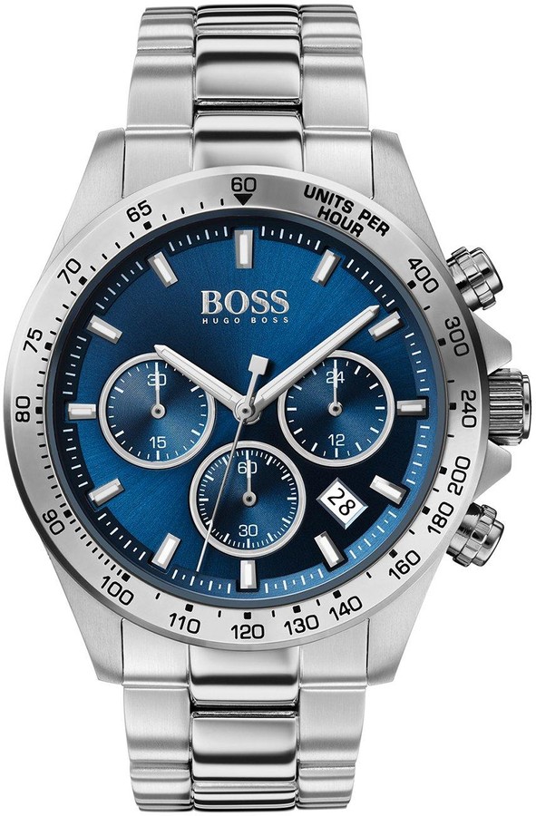boss hero sport lux blue sunray chronograph watch