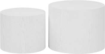 Wrought Studio Elegant MDF Side Table Set of 2 with Walnut and Oak Veneer for Versatile Use in Living Room Office and Bedroom