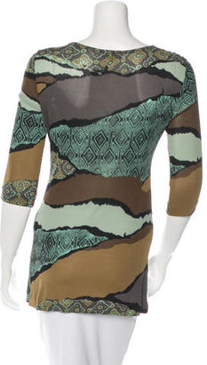 Etro Abstract Print Draped Top