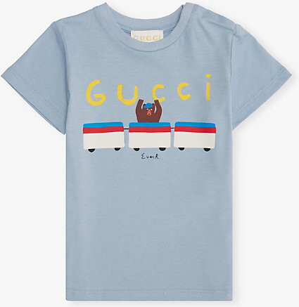 Gucci Frost Wind/Mc Crewneck Graphic-Print Cotton-Jersey T-Shirt 3-36 Months 36 Months