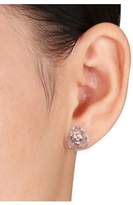 Thumbnail for your product : Concerto Morganite and Diamond Pink Sterling Silver Orbit Stud Earrings