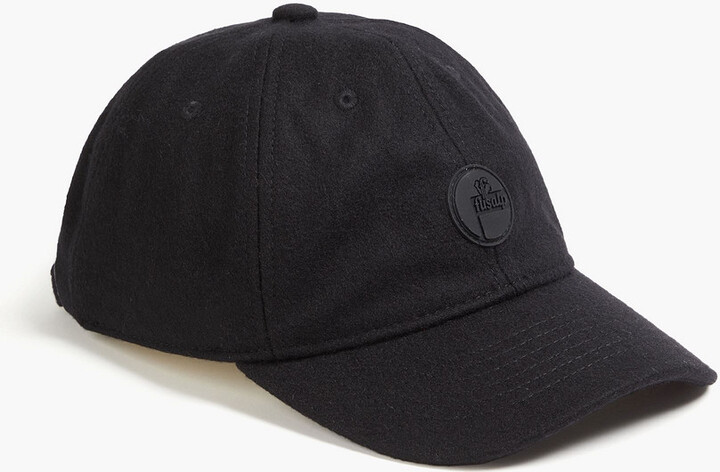 Appliquéd wool-blend felt baseball cap