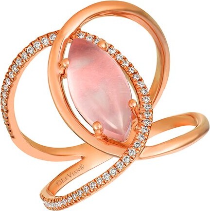 LeVian 14K Rose Gold 1.74 Ct. Tw. Diamond & Quartz Ring