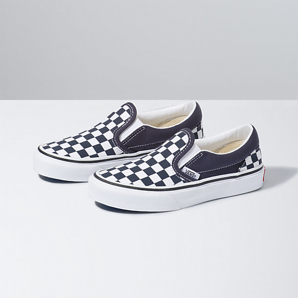 girls blue checkered vans