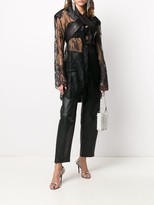 Thumbnail for your product : Unravel Project Sheer Lace Tied Blouse