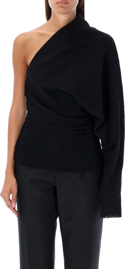 Rick Owens One-Sleeved Drapped Knitted Top