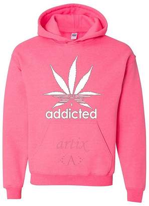 Artix Addicted White Leaf Unisex Hoodie Weed Related Sweatshirts