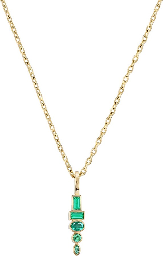 Sorellina Women's Monroe Totem 18K Yellow Gold & Gemstone Pendant Necklace - Emerald