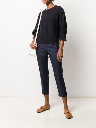 Peserico High-Waist Cropped Trousers