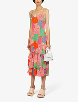 Thumbnail for your product : NEVER FULLY DRESSED Frida shell-print woven midi dress