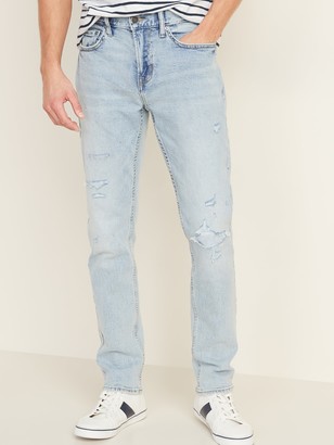 mens light washed ripped jeans