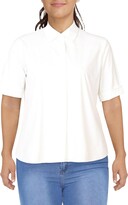 Thumbnail for your product : Lysse Womens Solid Cuff Sleeve Button-Down Top