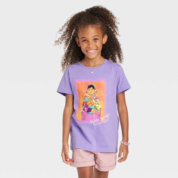 Kids' Piccolina Malala Yousafzai Short Sleeve Graphic T-Shirt - Purple -  ShopStyle Boys' Tees