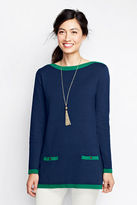 Thumbnail for your product : Lands' End Women's Petite Cotton Tipped Pocket Tunic Sweater