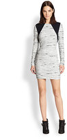 Thumbnail for your product : Yigal Azrouel Cut25 by Contrast-Paneled Knit Tweed Bodycon Dress