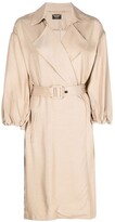 Thumbnail for your product : Liu Jo Notched-Collar Belted Trench Coat