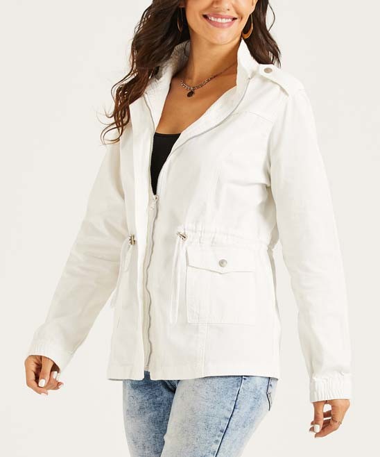 womens white utility jacket
