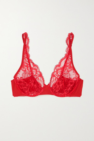 La Perla Layla Leavers Lace And Stretch-tulle Underwired Soft-cup Bra ...