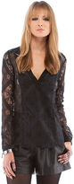 Thumbnail for your product : Twelfth St. By Cynthia Vincent | Long Sleeve V-neck Blouse - Black