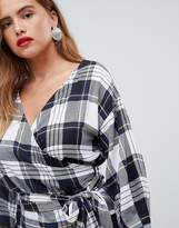 Thumbnail for your product : New Look Check Wrap Blouse