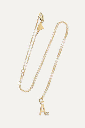 Alison Lou Letter 14-karat Gold Diamond Necklace - W